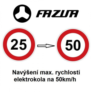 Služba navýšenia rýchlosti elektrobicykla 50km/h FAZUA - Chip tuning