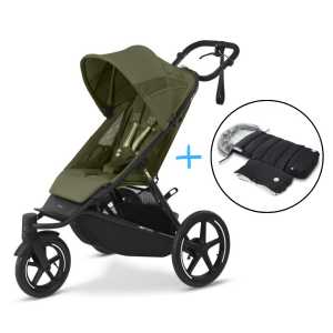 Cybex Avi Spin Moss Green Gold + fusak a rukávnik JOMK Northern Black