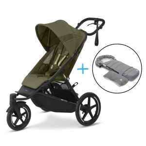 Cybex Avi Spin Moss Green Gold + fusak a rukávnik JOMK Northern Grey